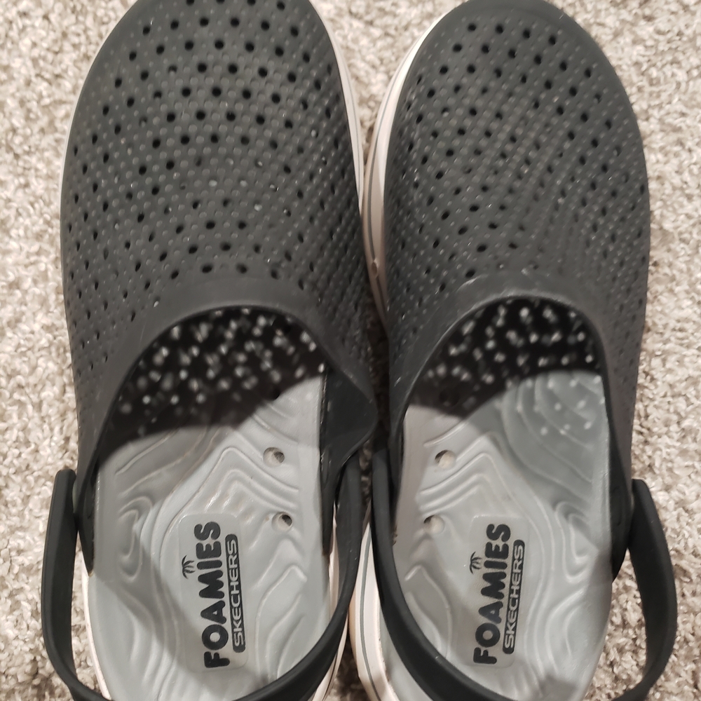 Skechers Foamies Black Slip-On Clogs